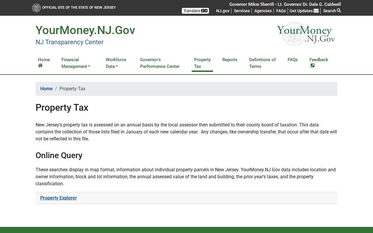 Union ZIP code directory New Jersey property tax transparency