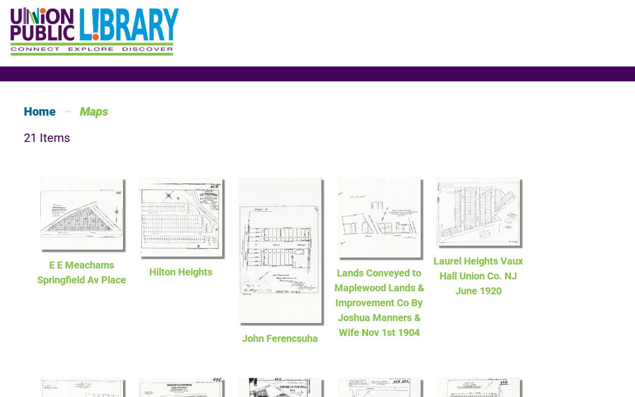 Union previous residents historical map collection for address crosswalks