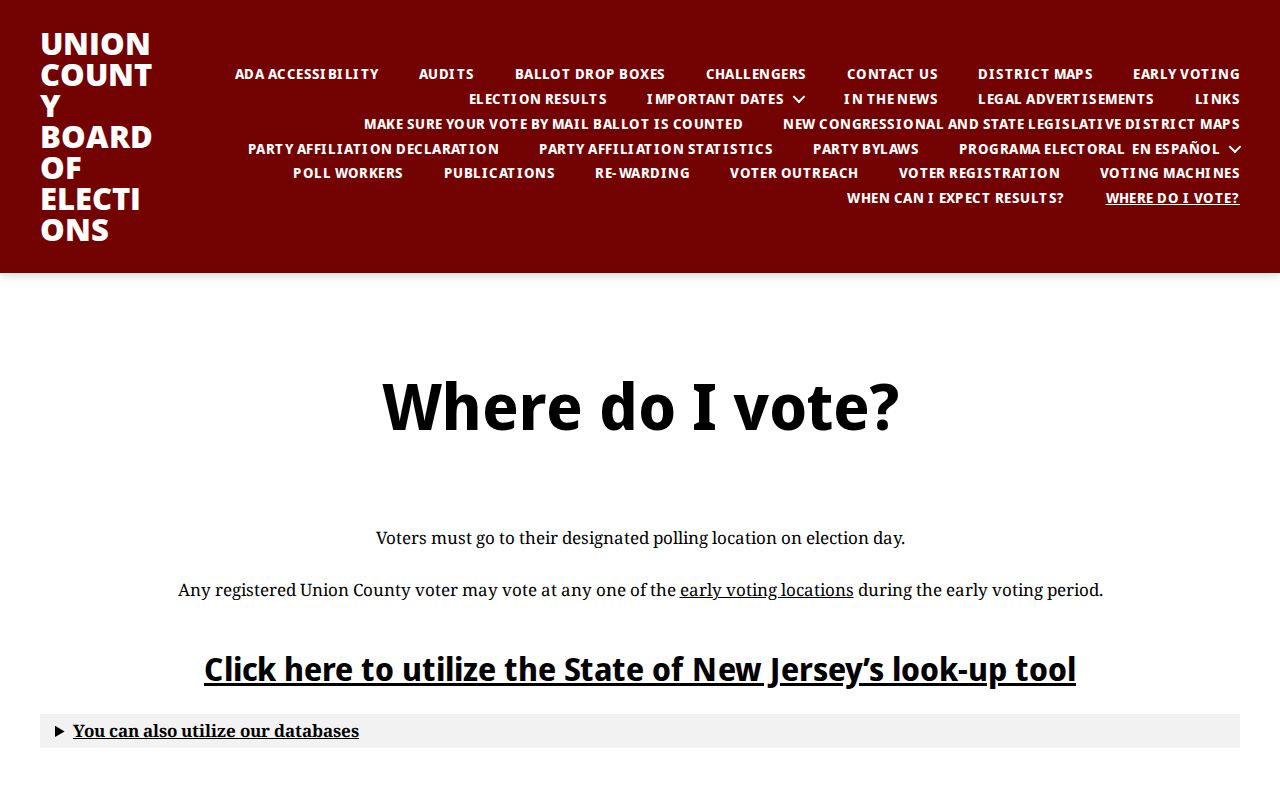 Union residents directory polling-place workflow